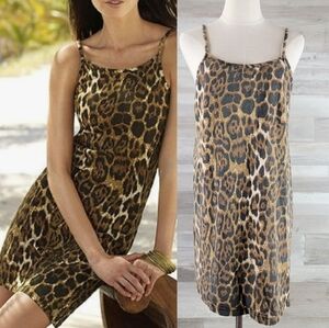 Newport News Leaopard Tank Dress Cover up Women's Size Large